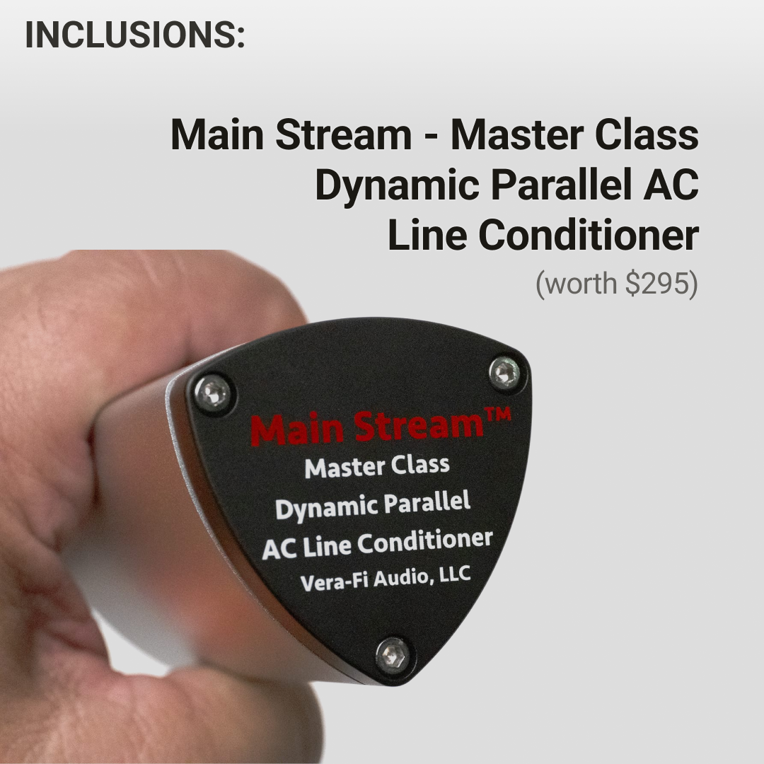 Main Stream, an inclusion for the collaboration between Vera-Fi Audio and Audience AV, is an AC line conditioner designed to improve the performance of high-end audio and video systems by reducing interference from the AC mains. 