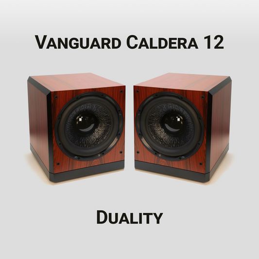 A product bundle for Vanguard Caldera 12 Duality, which contains two of Vera-Fi Audio's 12-inch active subwoofers at a 10% discount.